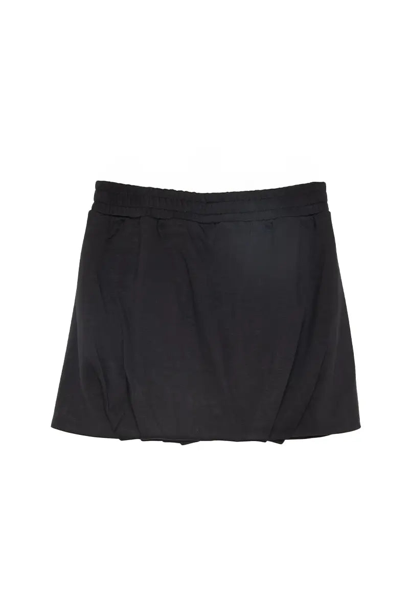 Black Scuba Bubble Mini Skirt-Preorder