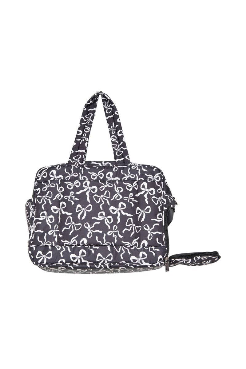 Black & White Bows All Over Weekender Bag