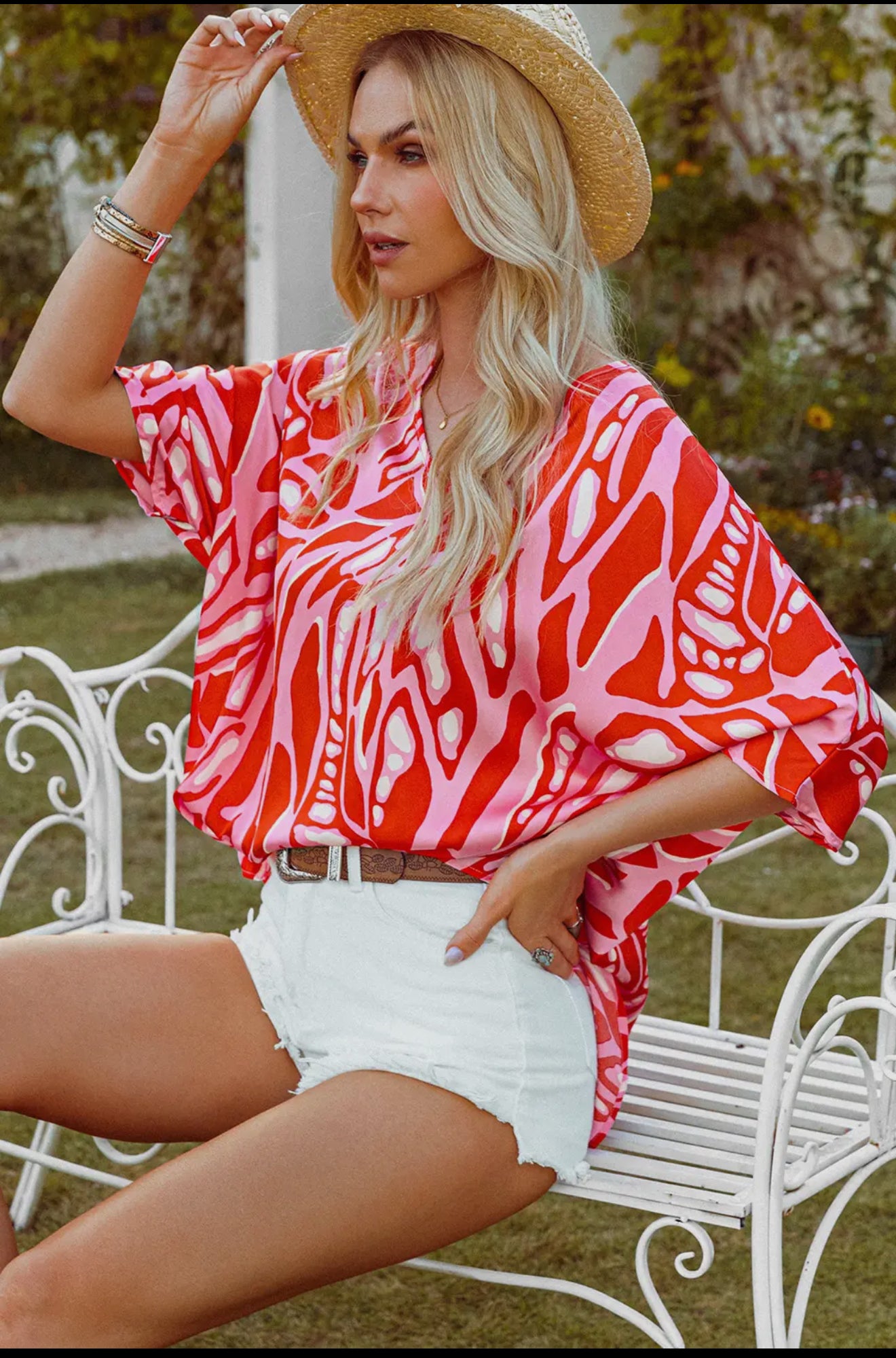 Abstract Oversized Blouse