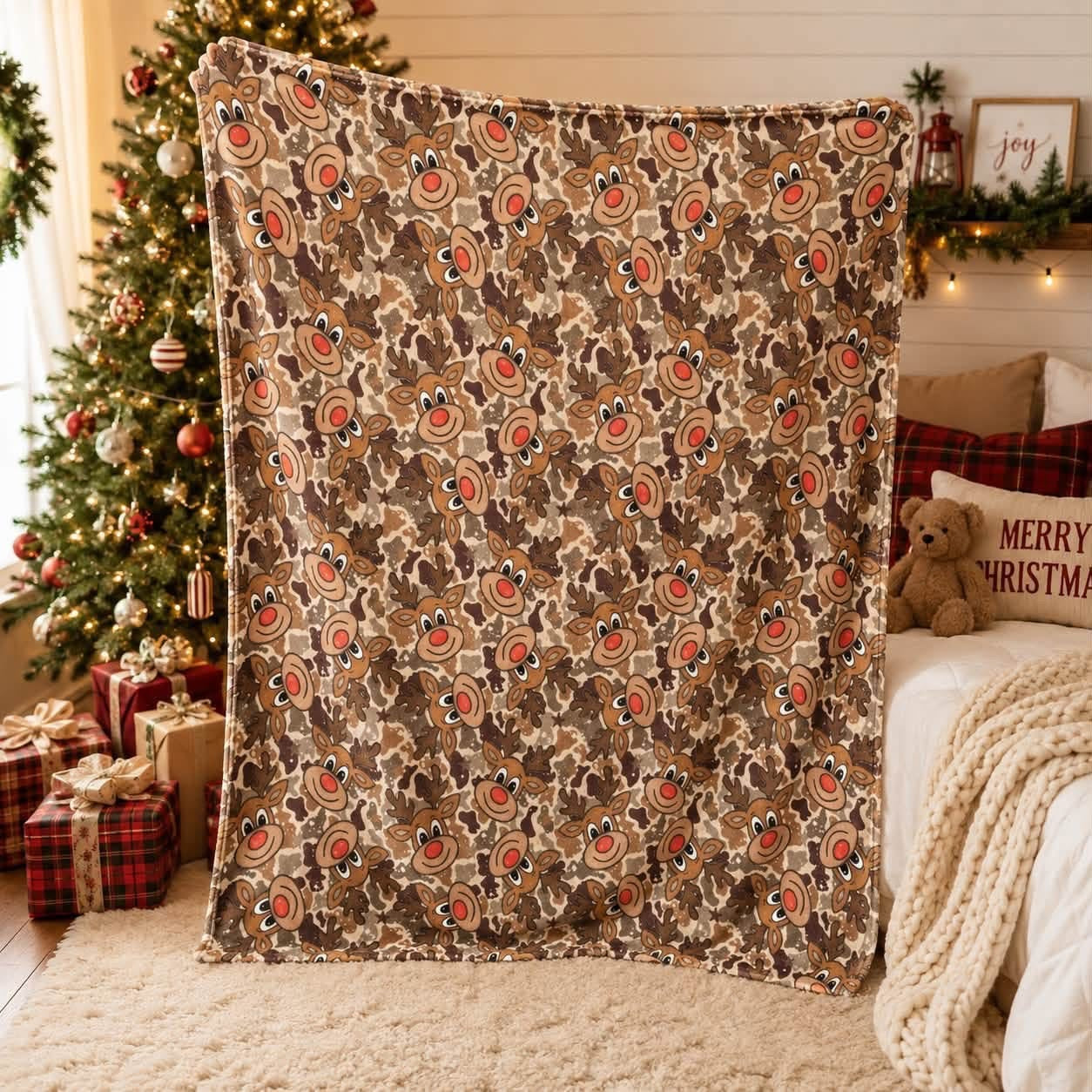 50x60 fleece rain deer blanket
