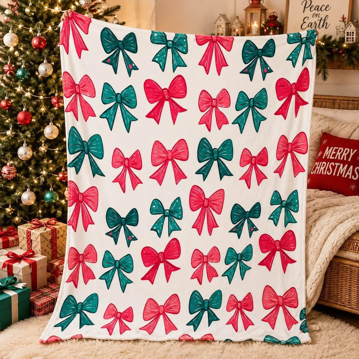 50x60 fleece bow blanket