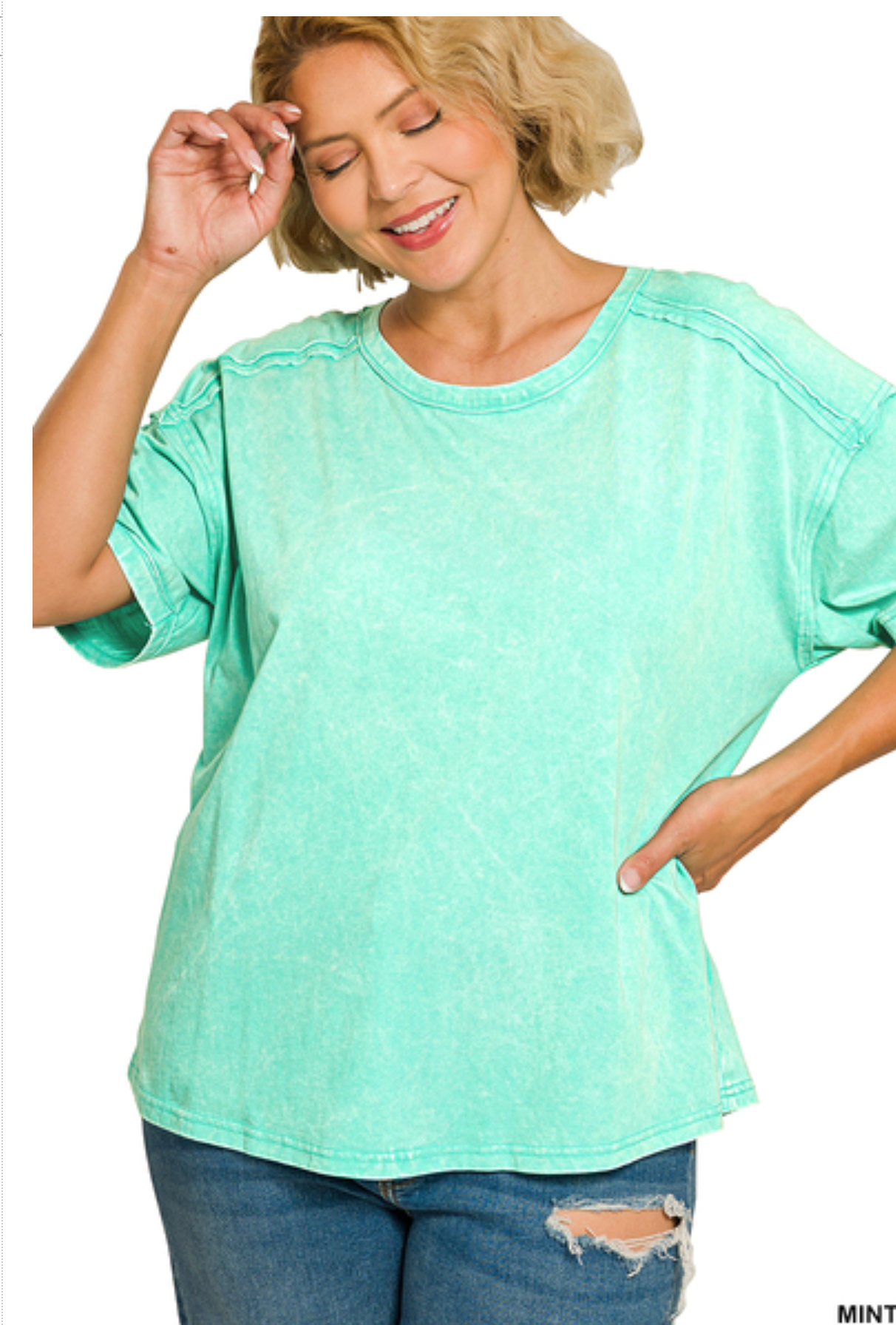 Plus Size Washed Tee