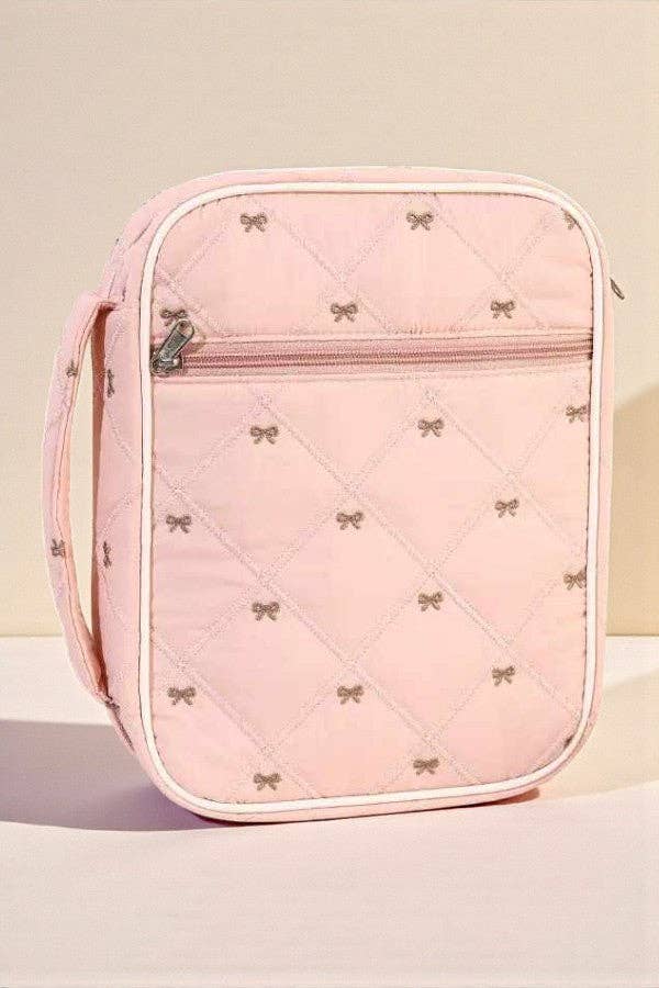 Pink and Brown Bow Bible Cover