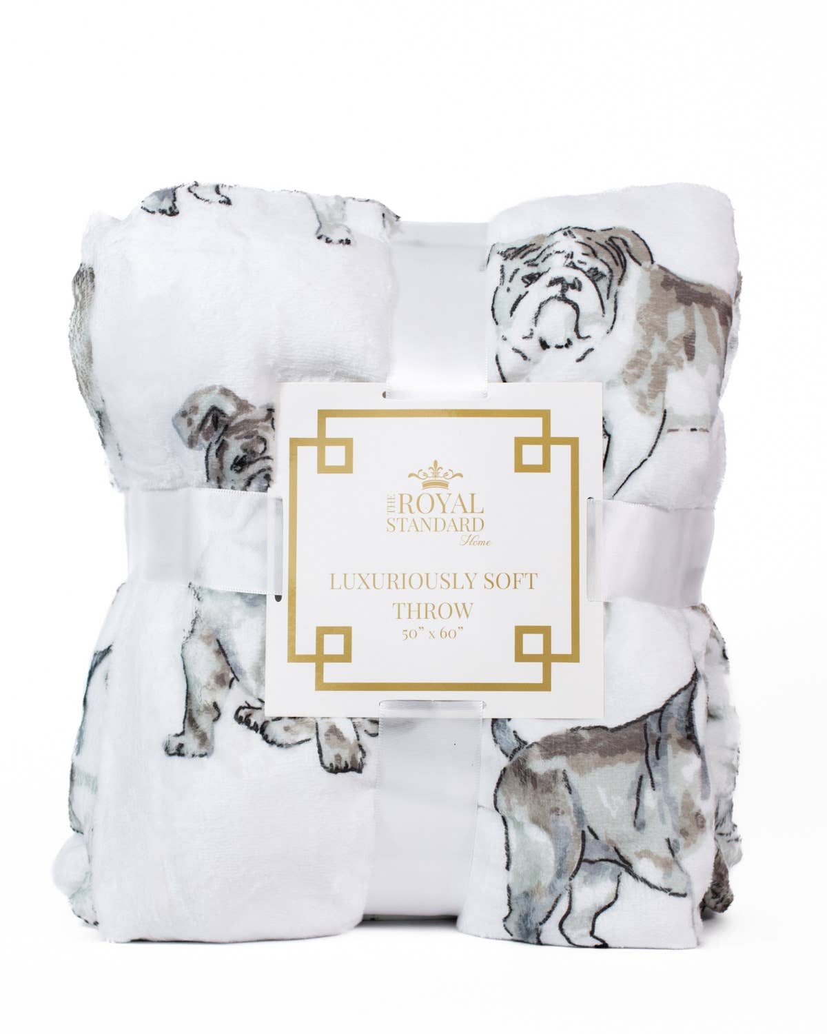 Forever Bulldog Throw White/Multi 50x60