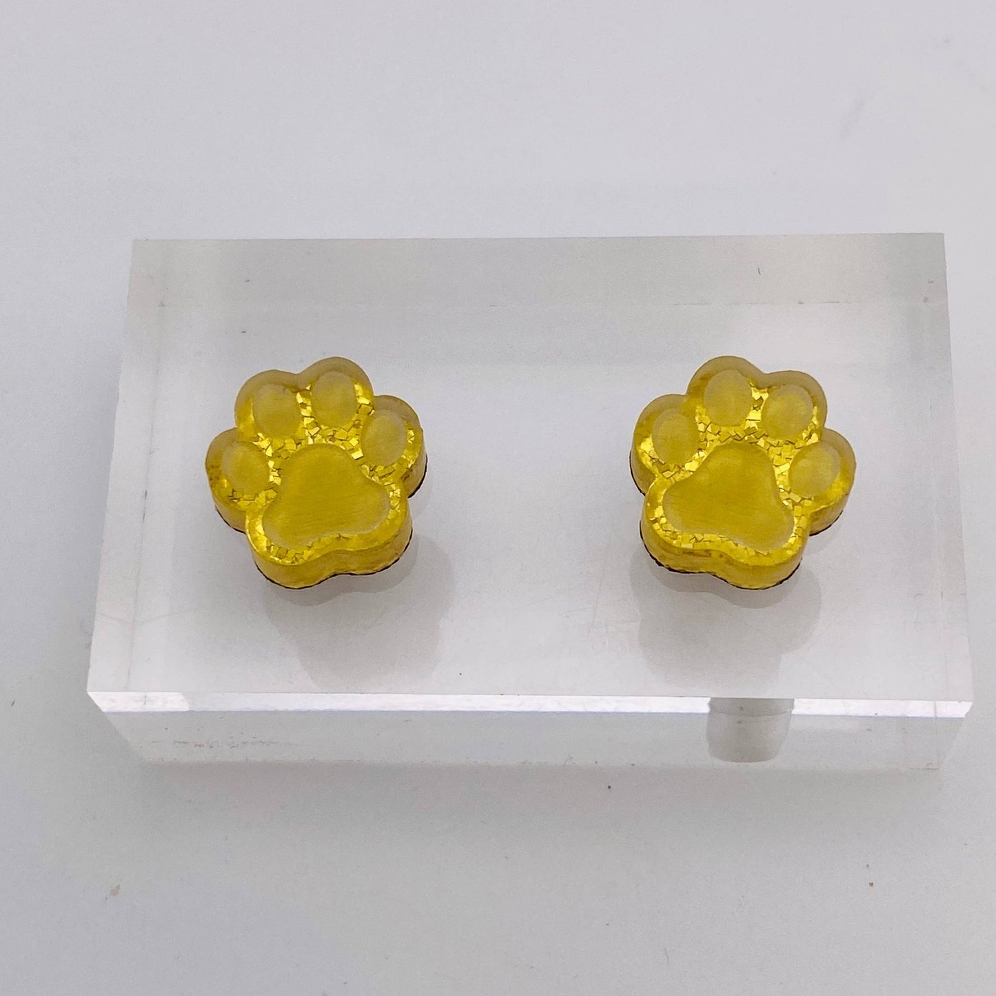 Game Day Glitter Acrylic School Spirit Paw Studs