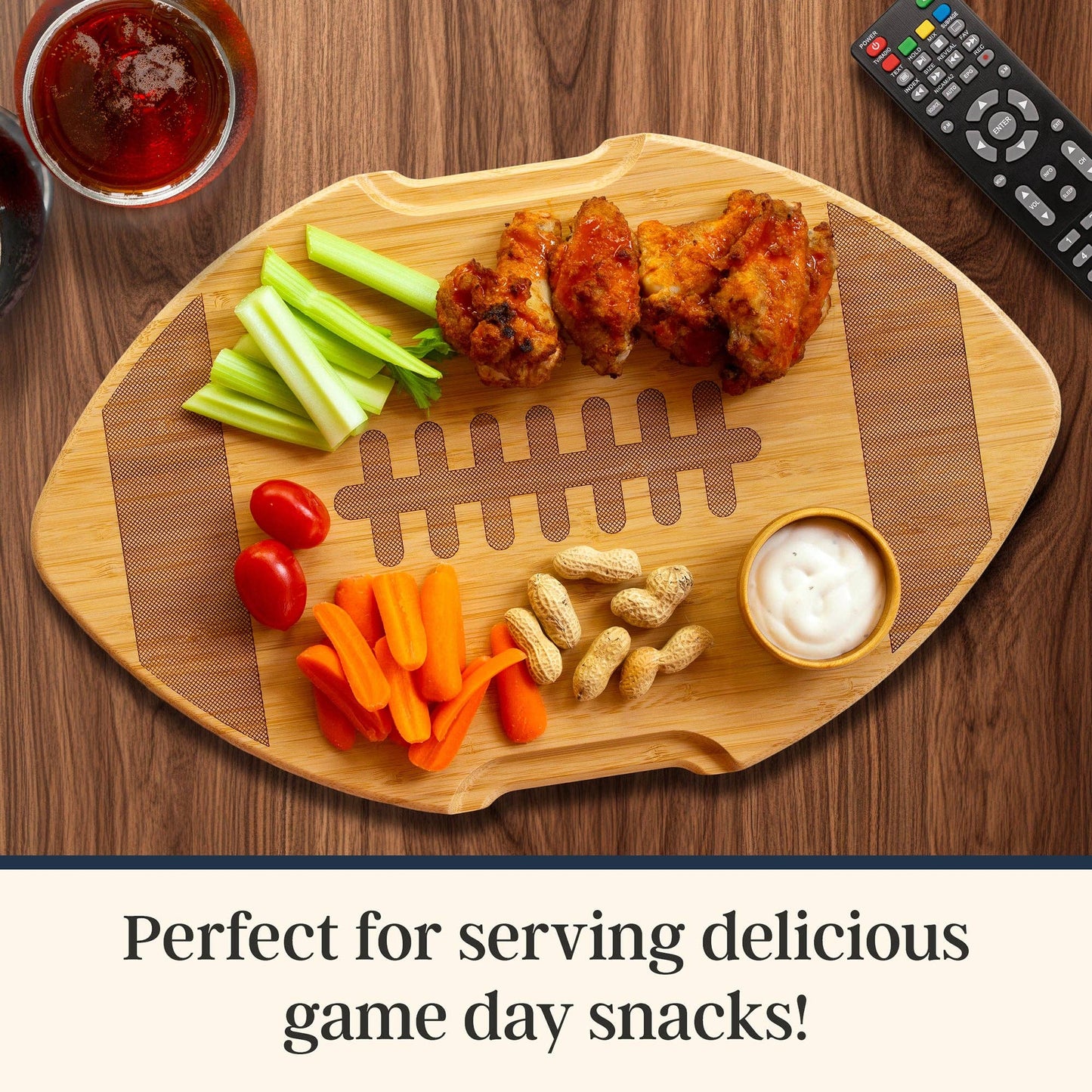 Flip, Serve & Store® Football Charcuterie Board with Lid