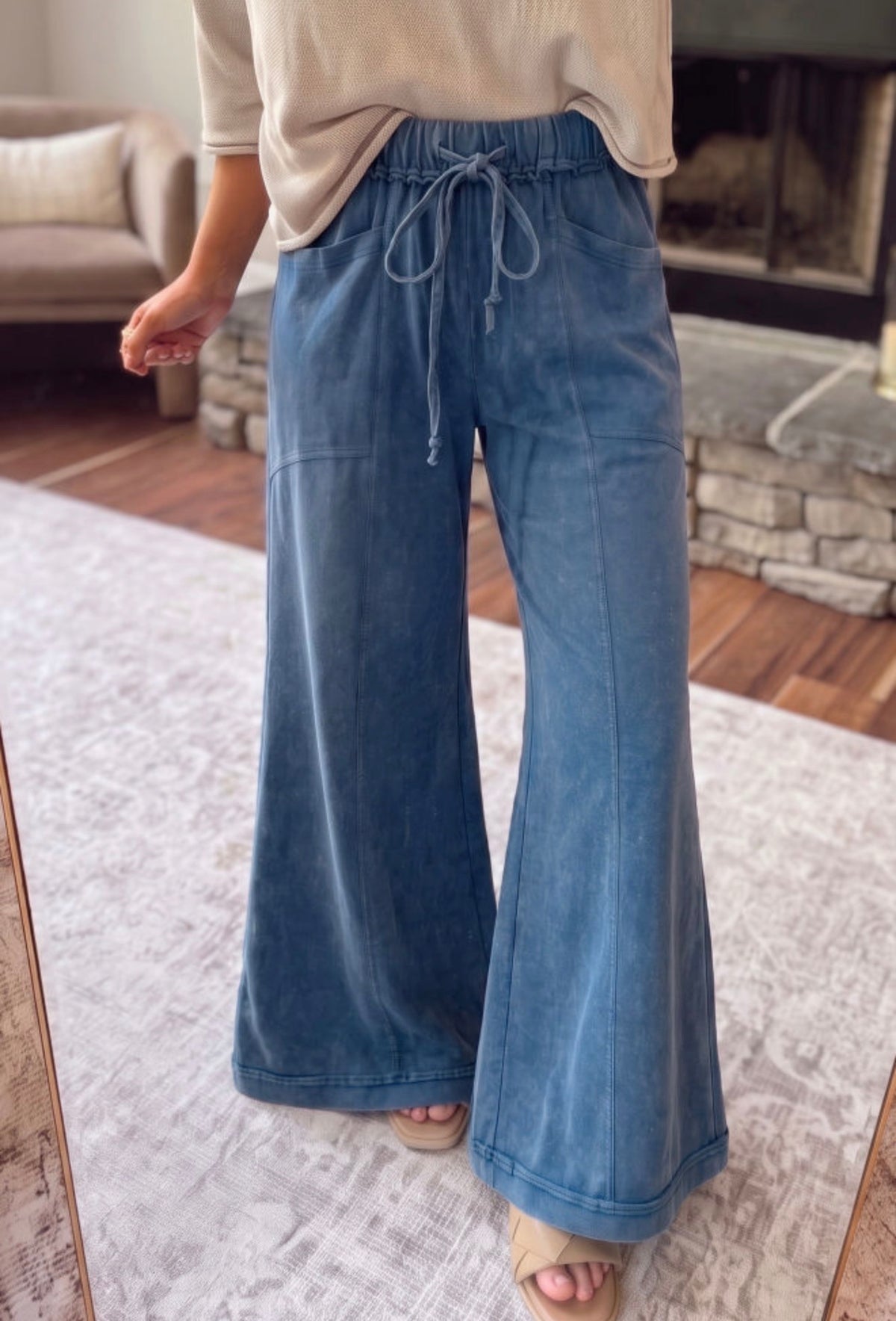 (Multi colors ) washed flare leg bottoms