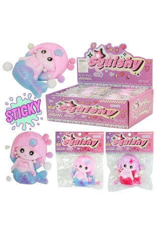 Mermaid Princess Glittered Jiggly Mochi Sticky Squishy