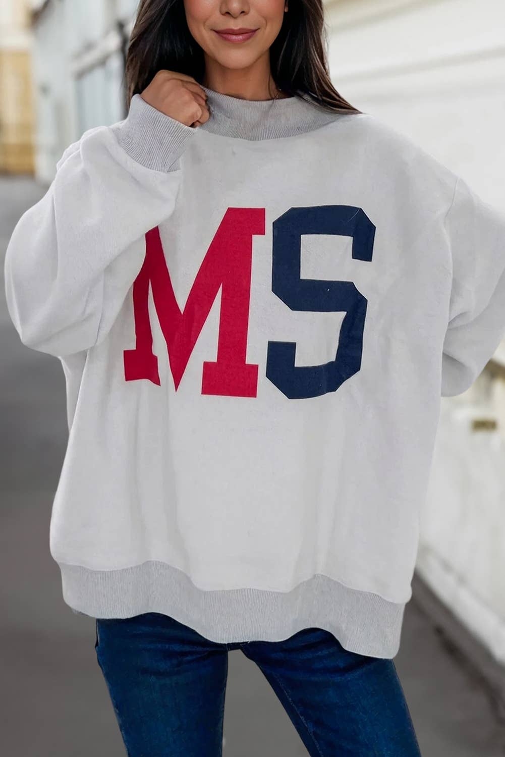 MS Reversible Printed Mock Neck Sweatshirt | S-XL