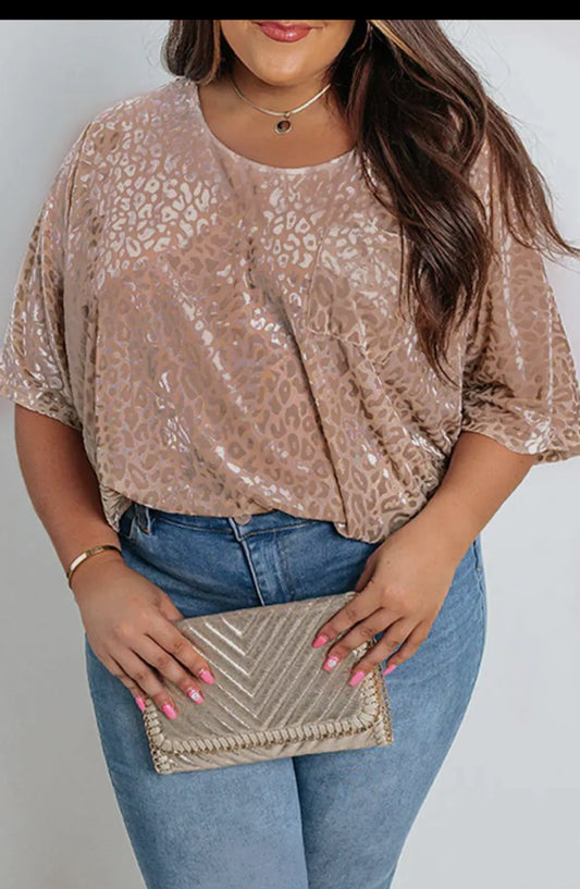 Plus Size Gold Leopard