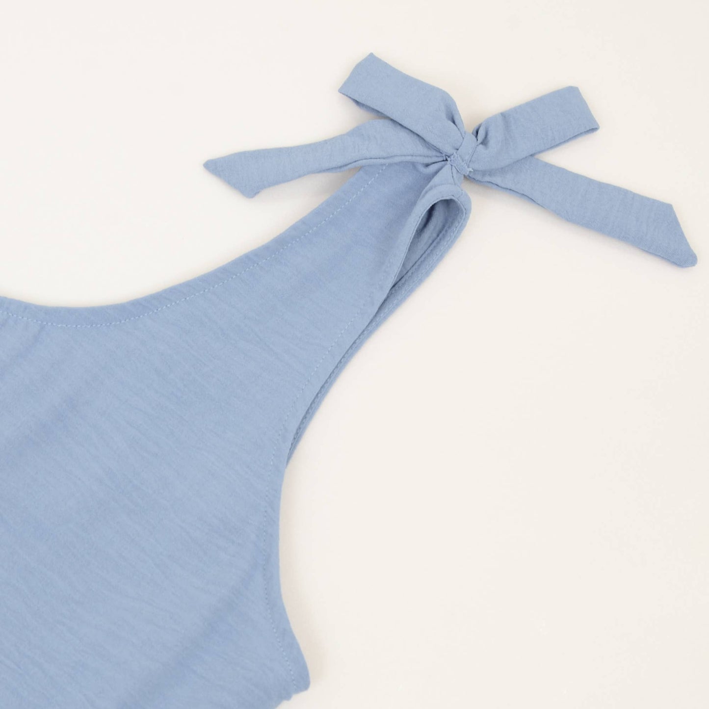 Sleeveless Peplum Tank Top with Tie Shoulder Straps