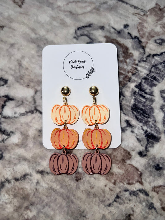 Fall pumpkin earrings