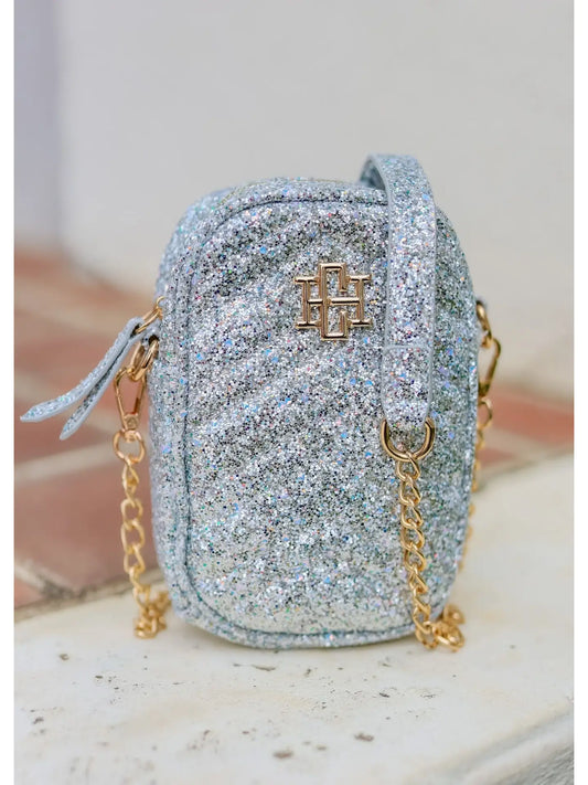 Cell Phone Crossbody Glitter Silver