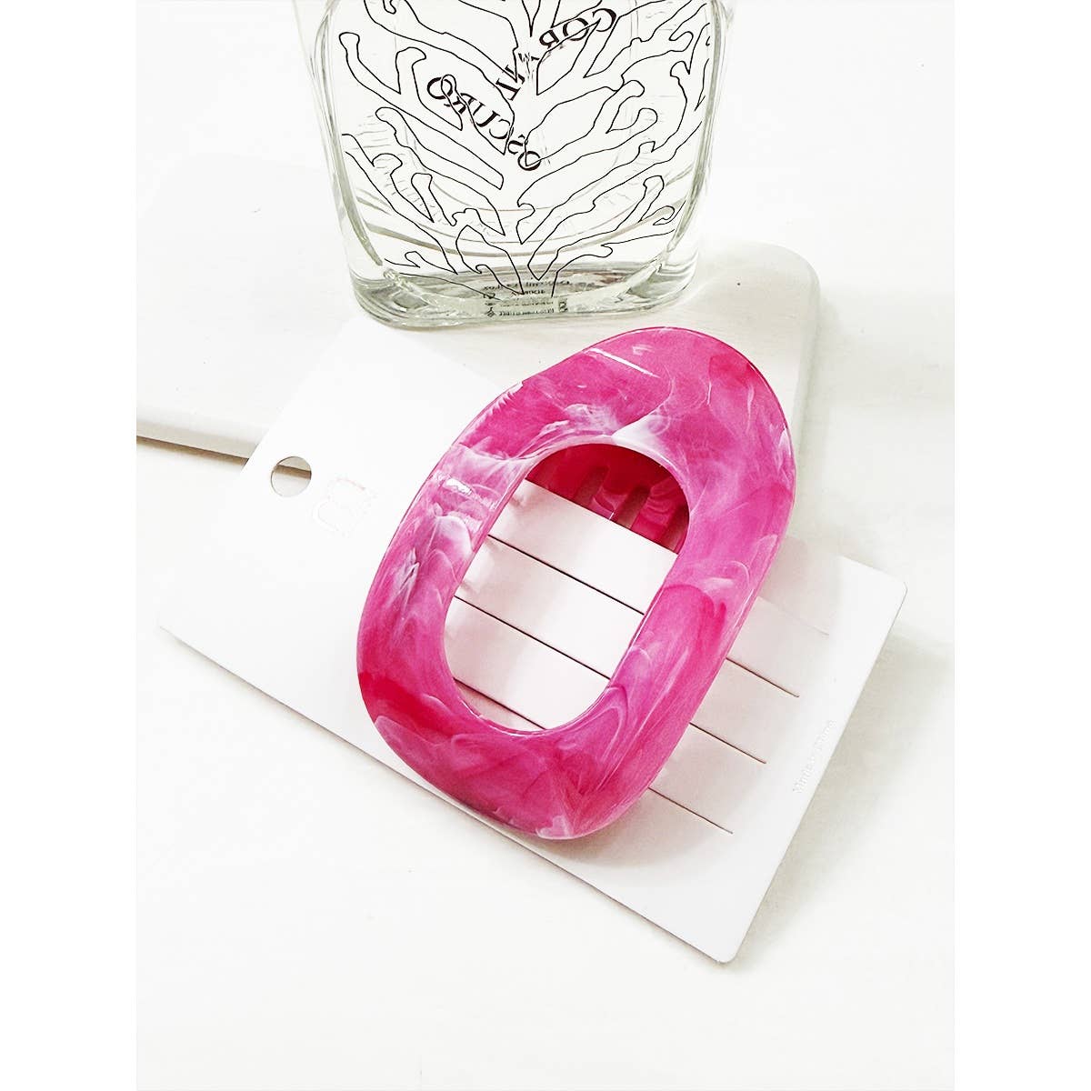 Playful Marble Colors Flat Hair Claw Clips