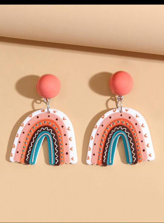 Rainbow Clay Earrings