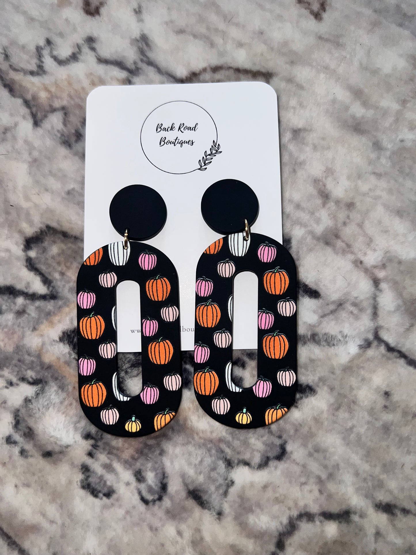 Clay pumpkin earrings