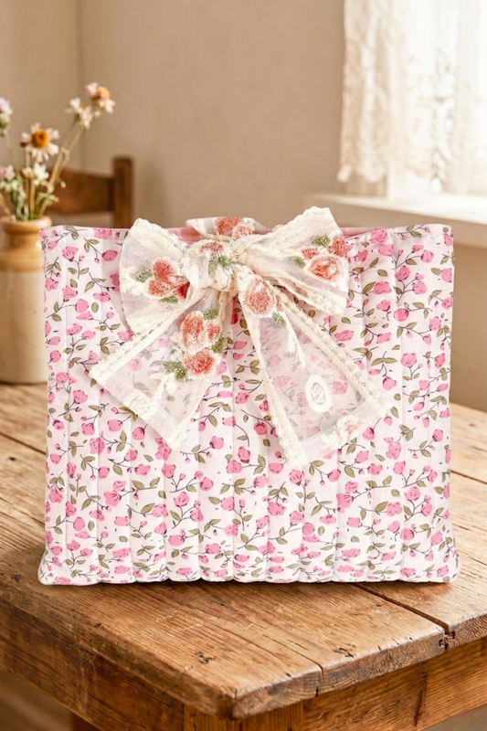 Catherine Pink Floral Tie Bible Cover