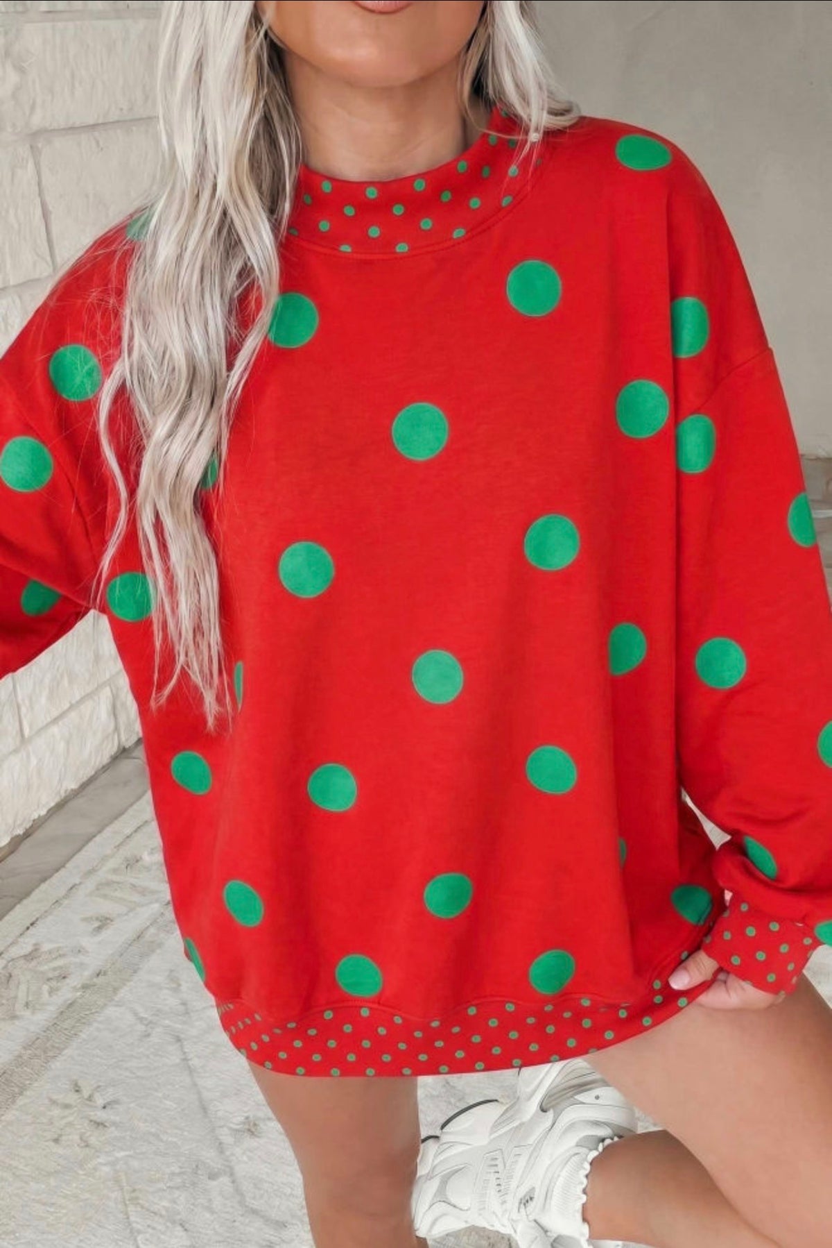 Red Polka Dot Sweatshirt