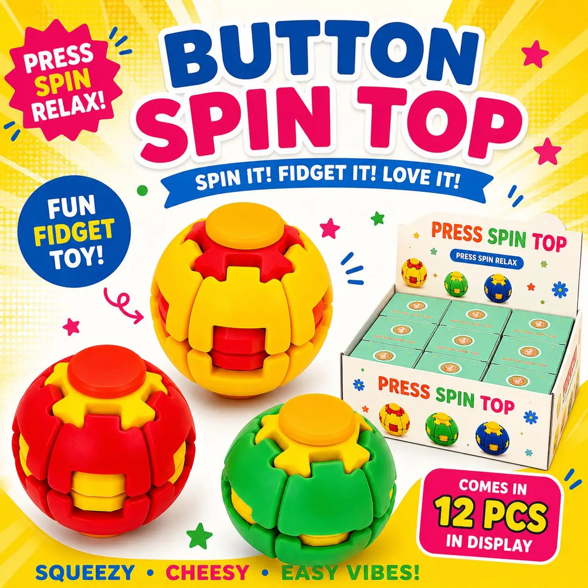 fidget ball Press spin top