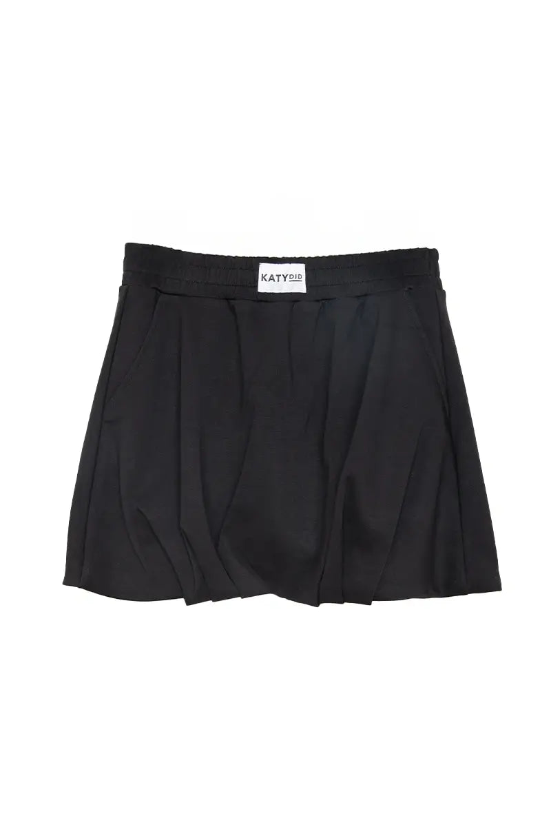 Black Scuba Bubble Mini Skirt-Preorder