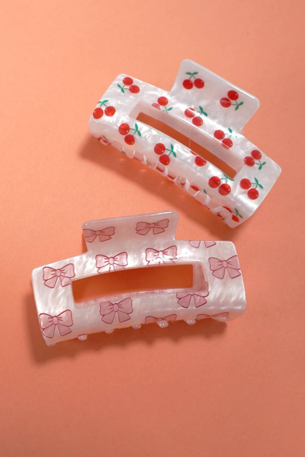 Valentine's Day Gifts Bow Knot Print Square Hair Claw