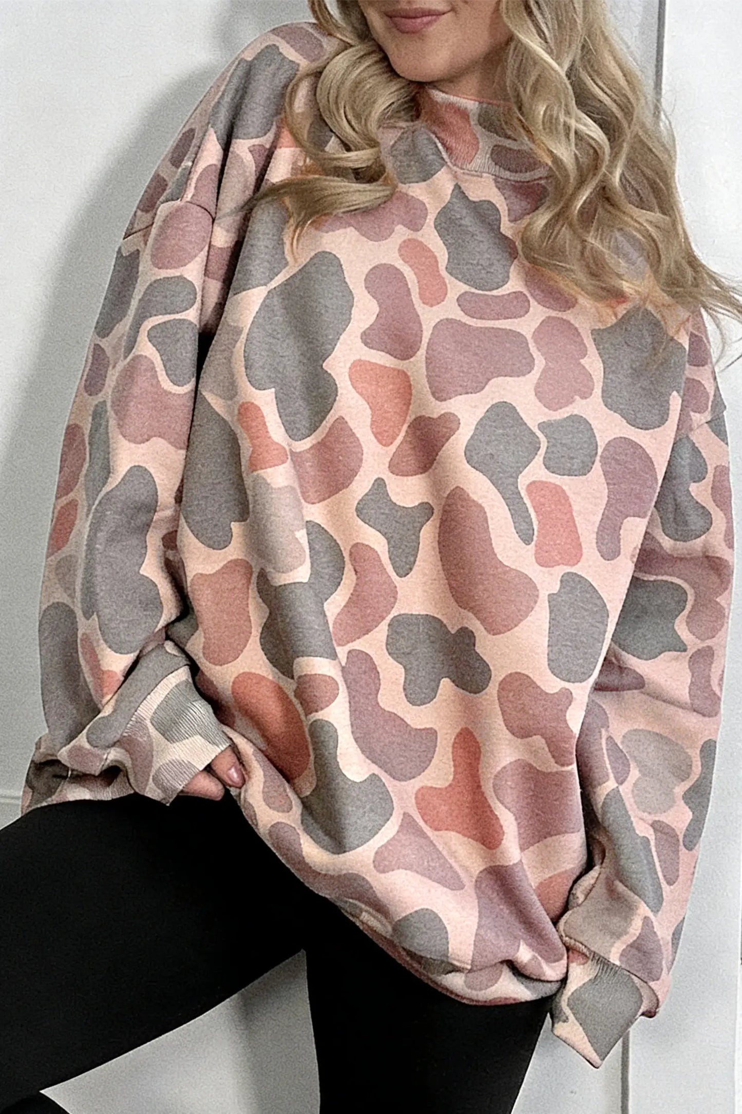 Camo Western Tunic Pullover Mock Neck Sweatshirt S-4X