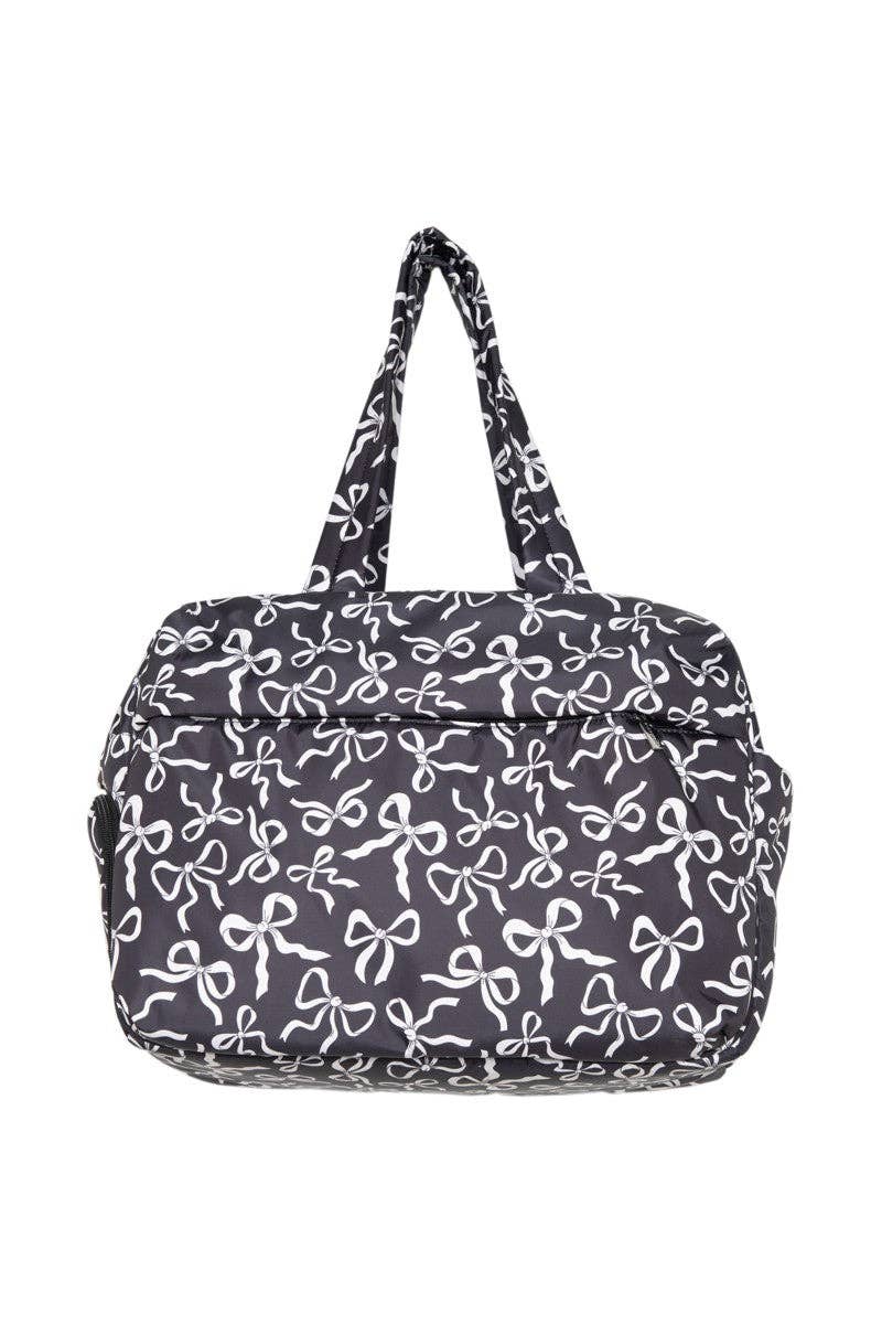 Black & White Bows All Over Weekender Bag