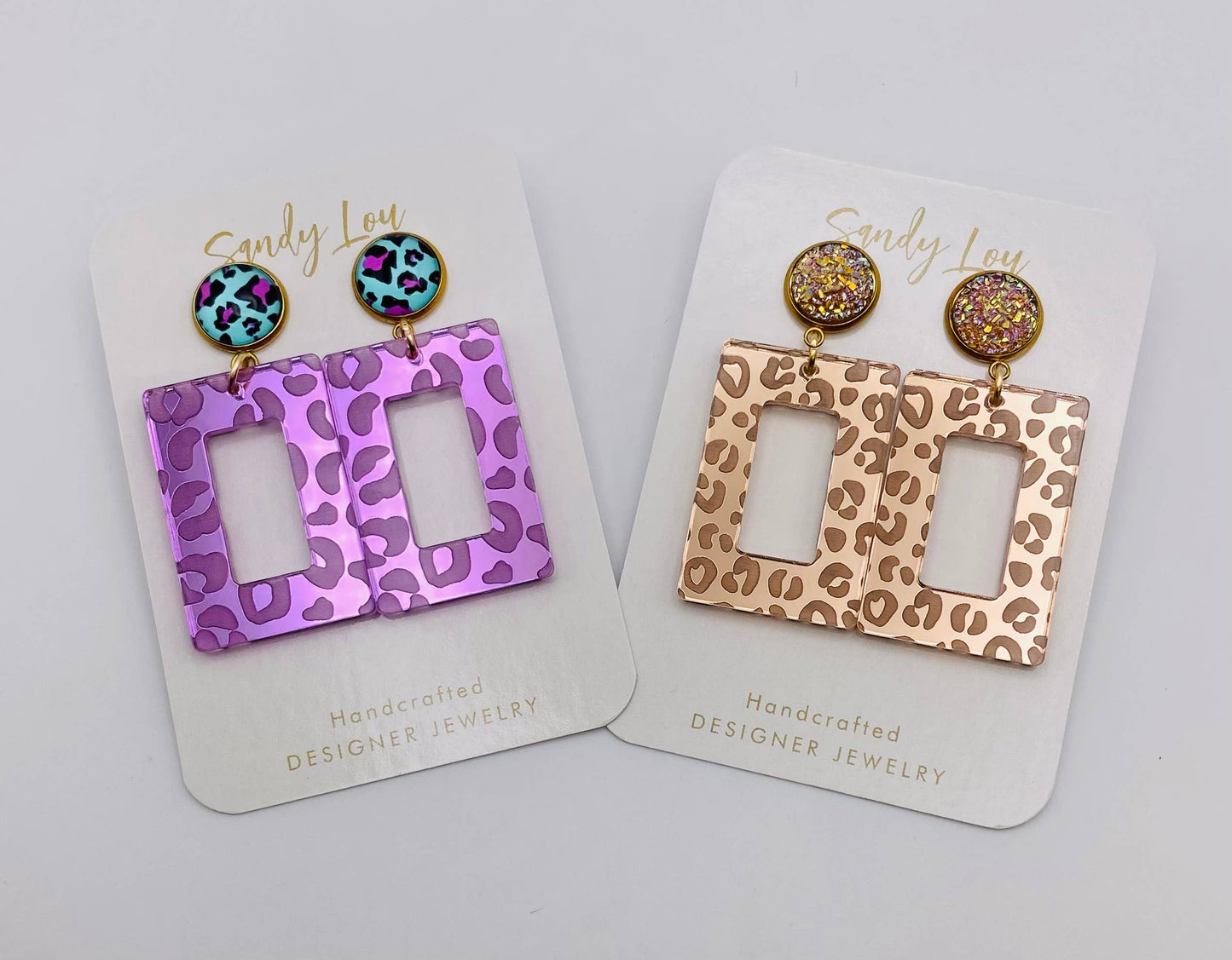 Leopard Luxe Mirror Earrings