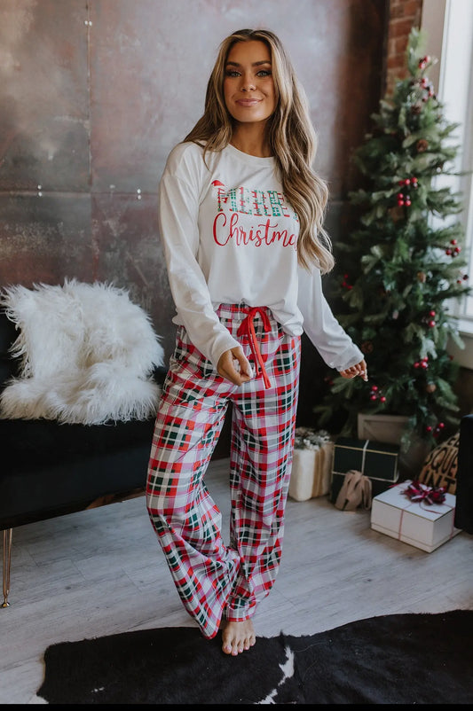 Plaid pajamas set