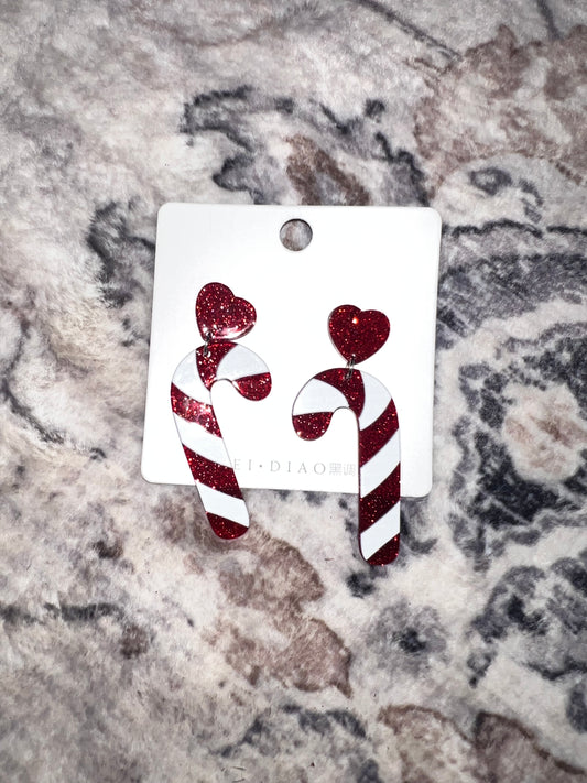 Candy cane earrings