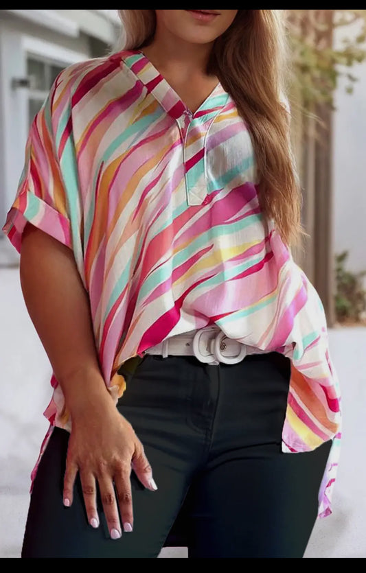 Plus Size Striped Top