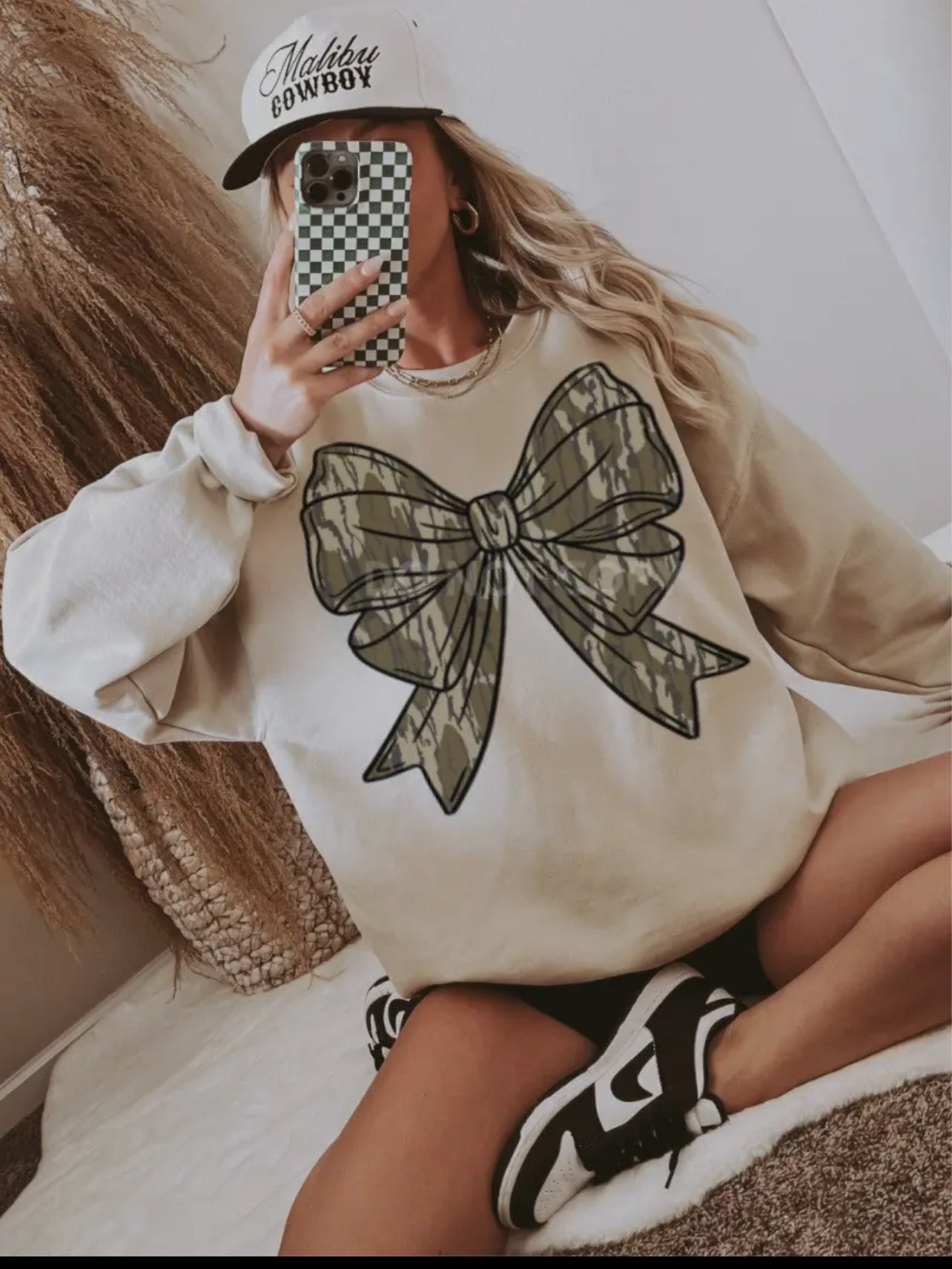 Camo Bow Sweatshirt