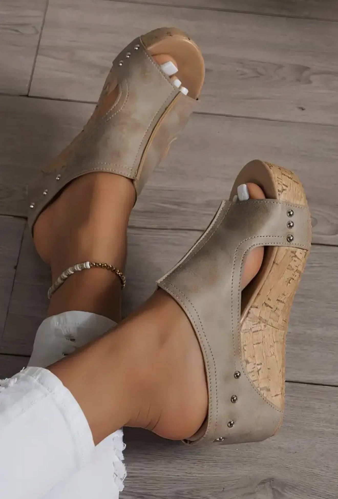 Leather Wedge Sandals