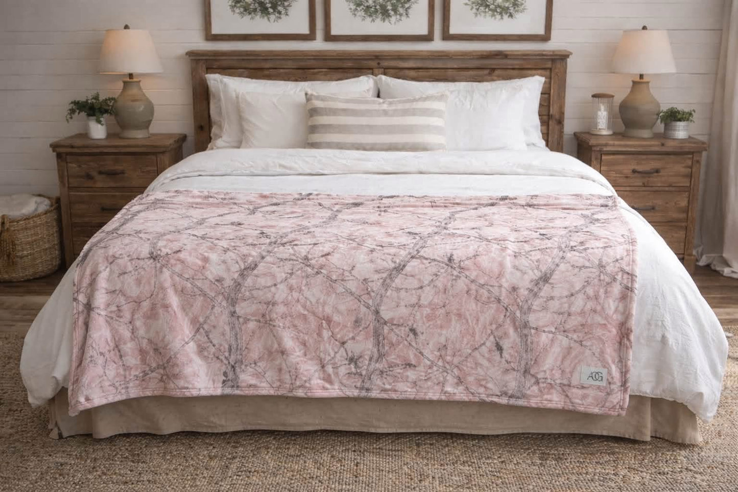Pink camo blanket