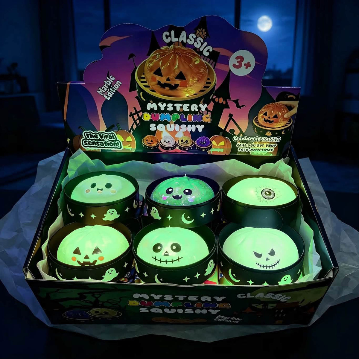 Glow in the dark Halloween dumplings