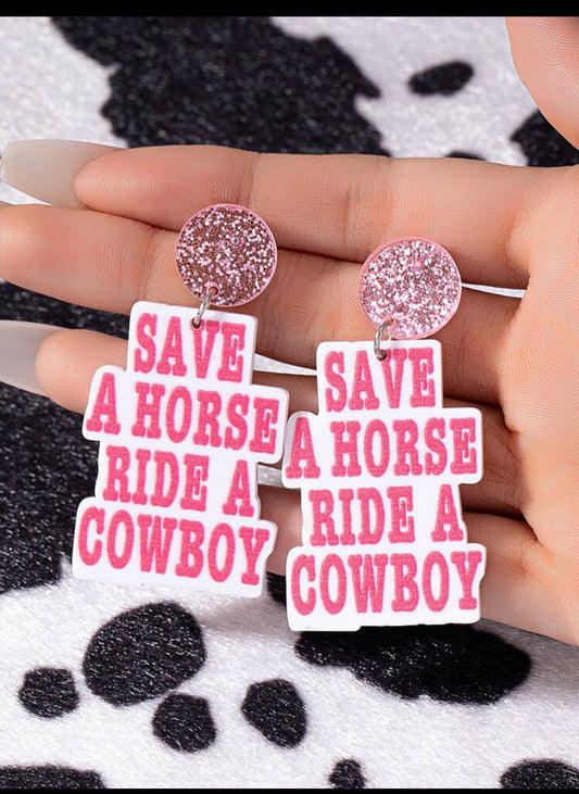 Save a Horse Ride a Cowboy earrigns