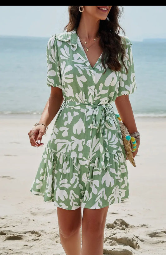 Green Floral Dress