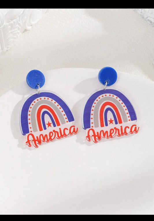 Red White and bue earrings