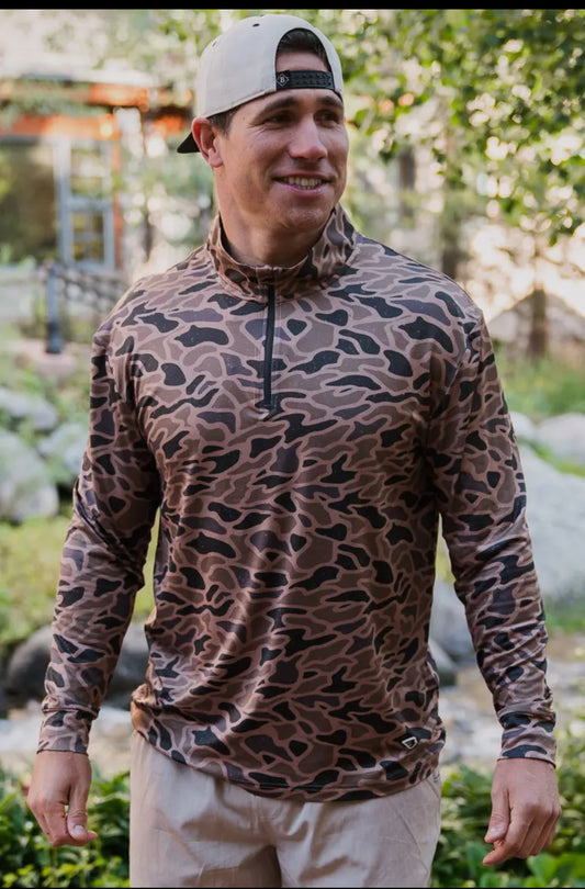 Burlebo Performance Quarter Zip-Gauge camo