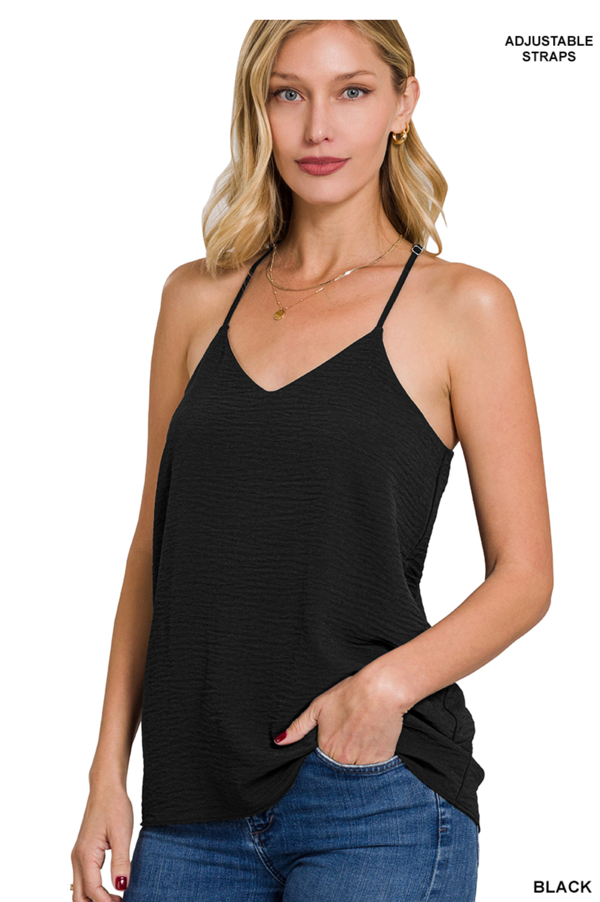 Zenana Spaghetti strap tank top