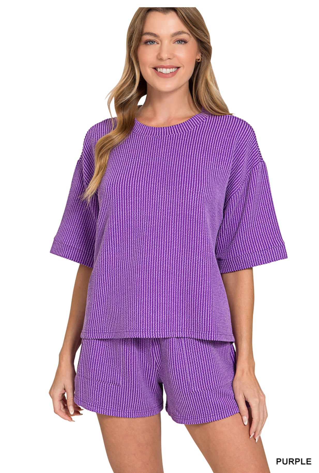 Rib shorts set