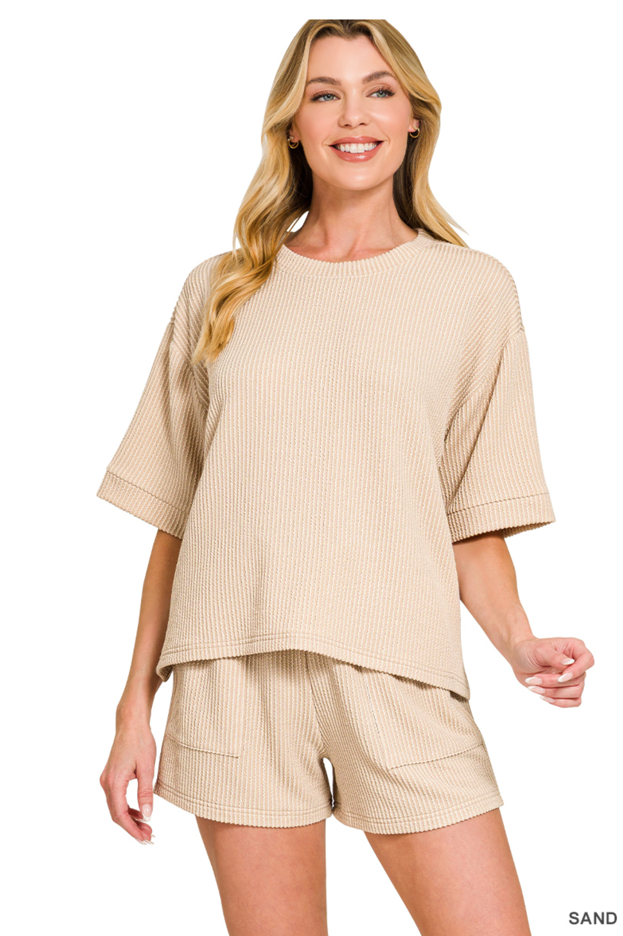 Rib shorts set