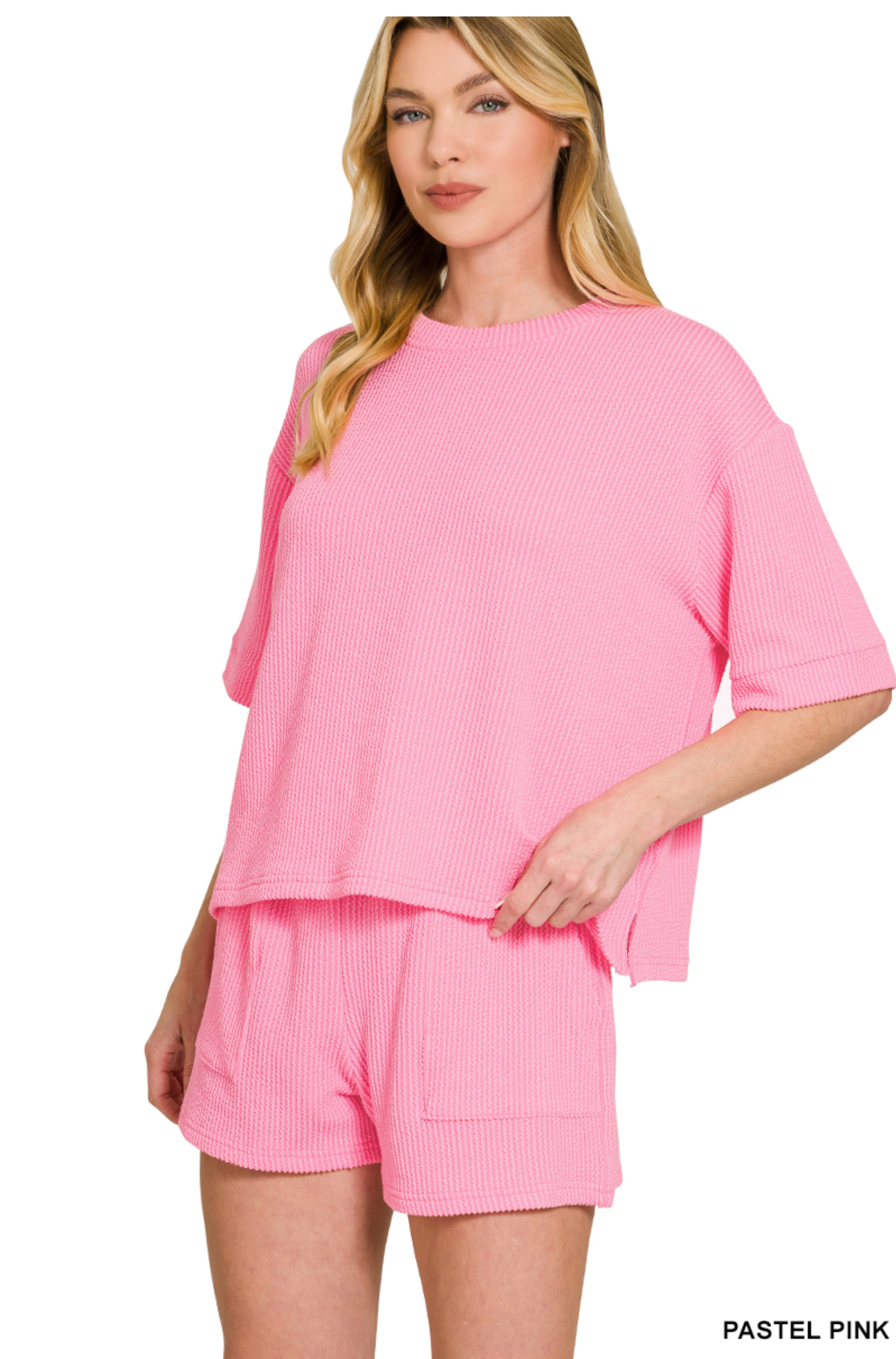 Rib shorts set