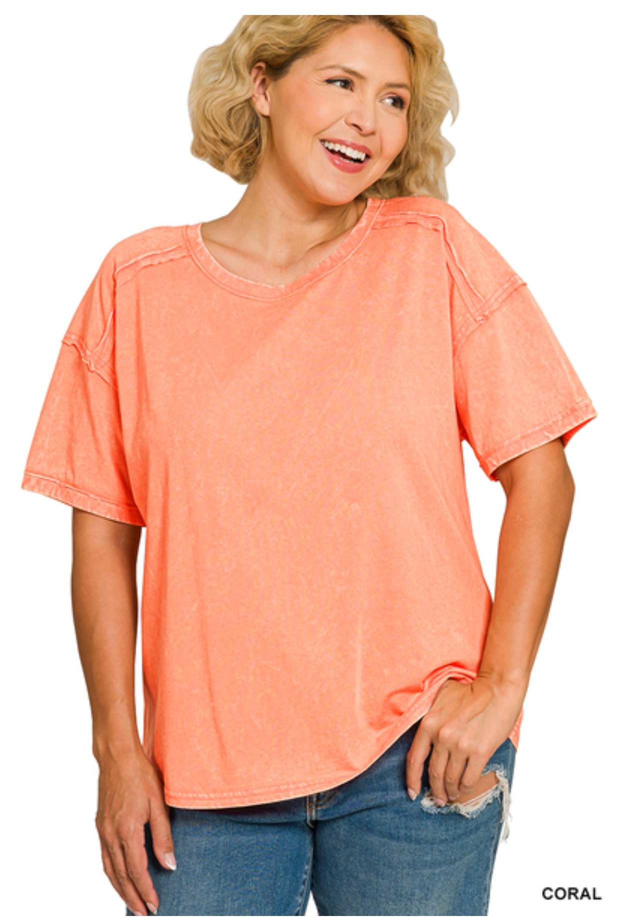 Plus Size Washed Tee