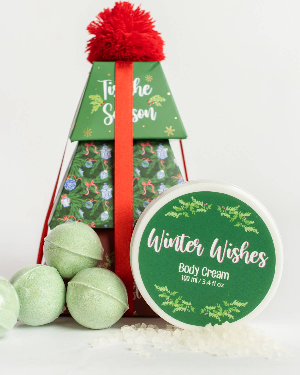 Tis the Season Bath Gift Set   Winter Wishes Scented     Green/Multi   4x7x4