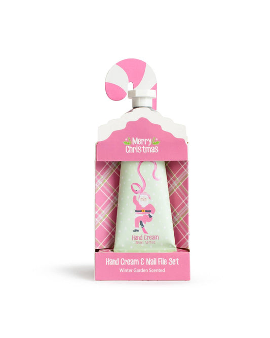 Wrapped in Ribbons Hand Cream and Nail File Set   Winter Garden Scented   Pink/Multi   2.5x6x1.75