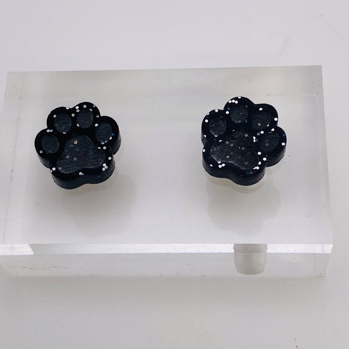Game Day Glitter Acrylic School Spirit Paw Studs