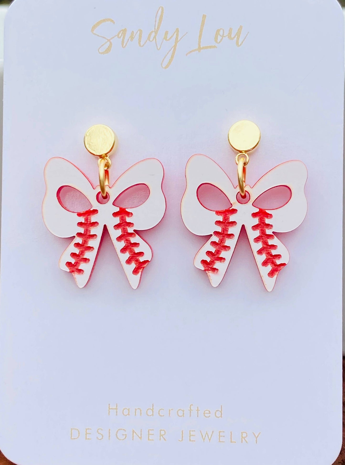 BASEBALL BOW SPORTS EARRINGS  