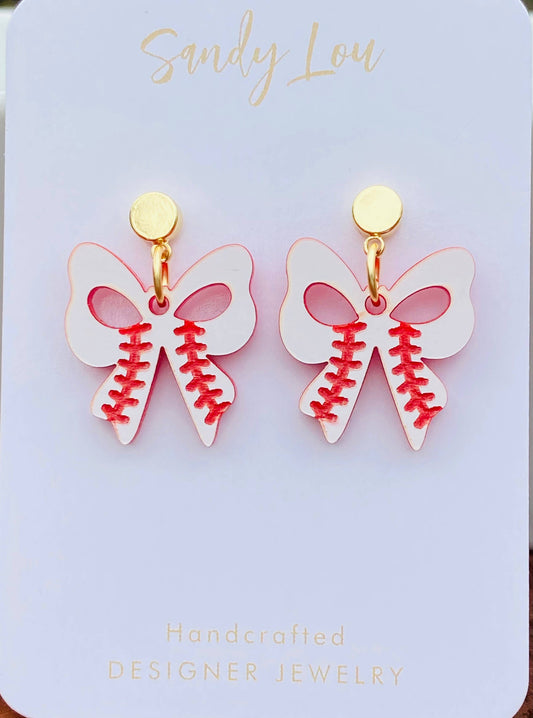 BASEBALL BOW SPORTS EARRINGS  