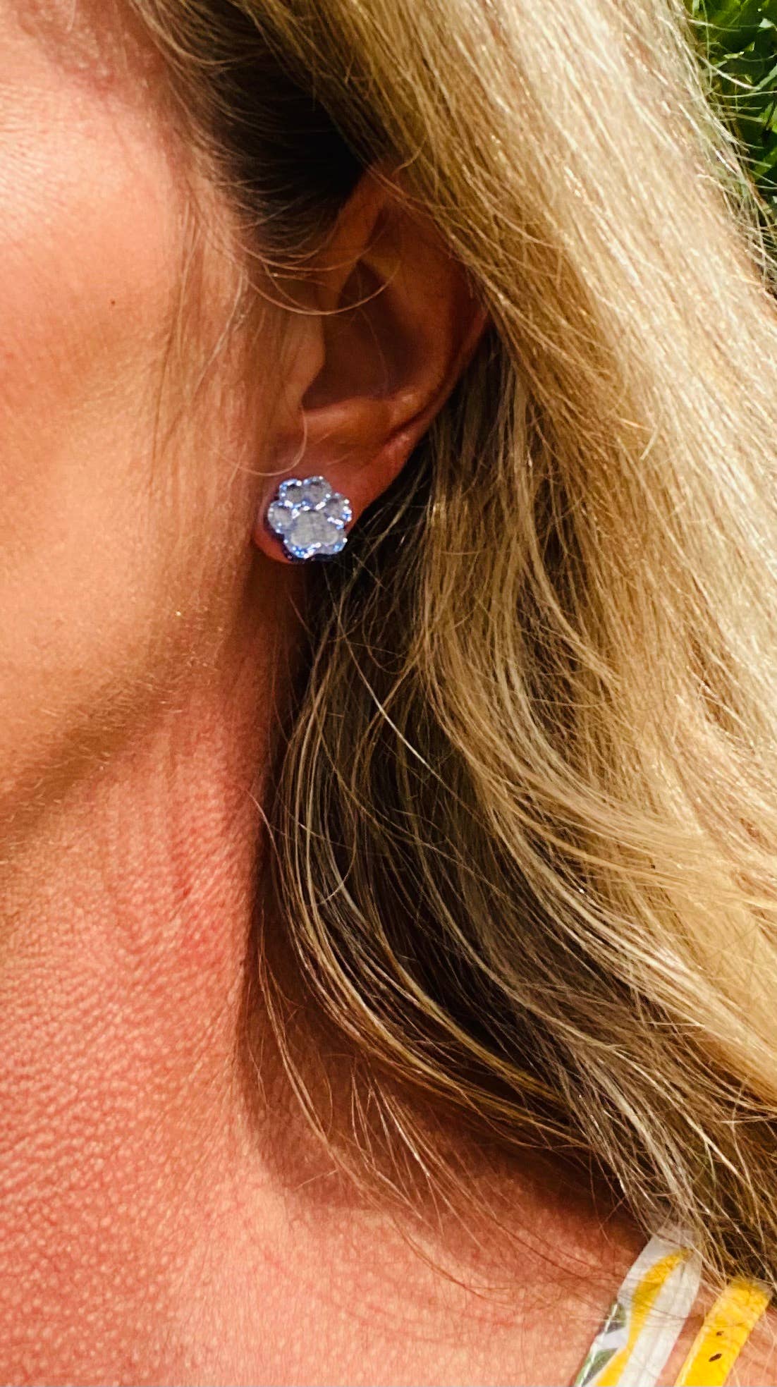 Game Day Glitter Acrylic School Spirit Paw Studs